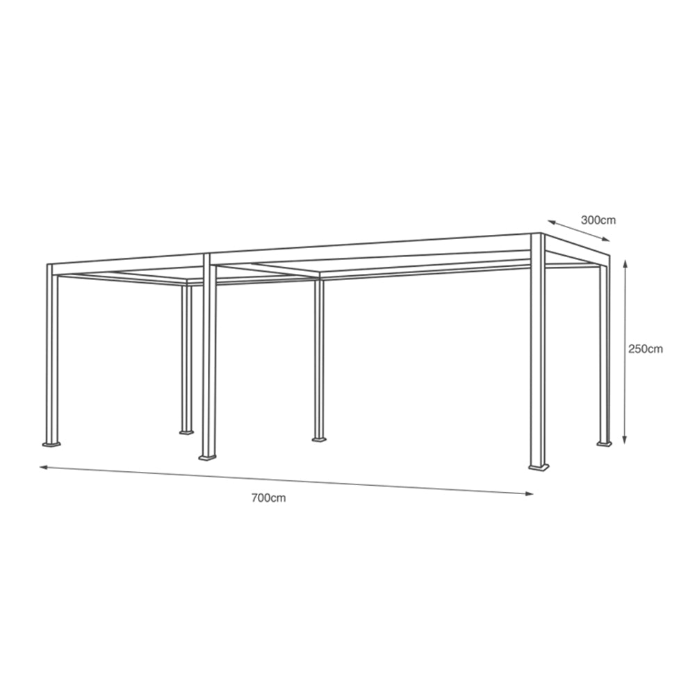Sanctuary Birch 7 x 3m Pergola with Lights