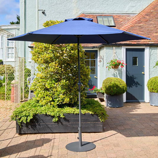 Soleil 2.2m Crank and Tilt Parasol - Navy Blue