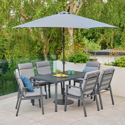 Barcelona 6 Seat Dining Set with 3.0m Parasol