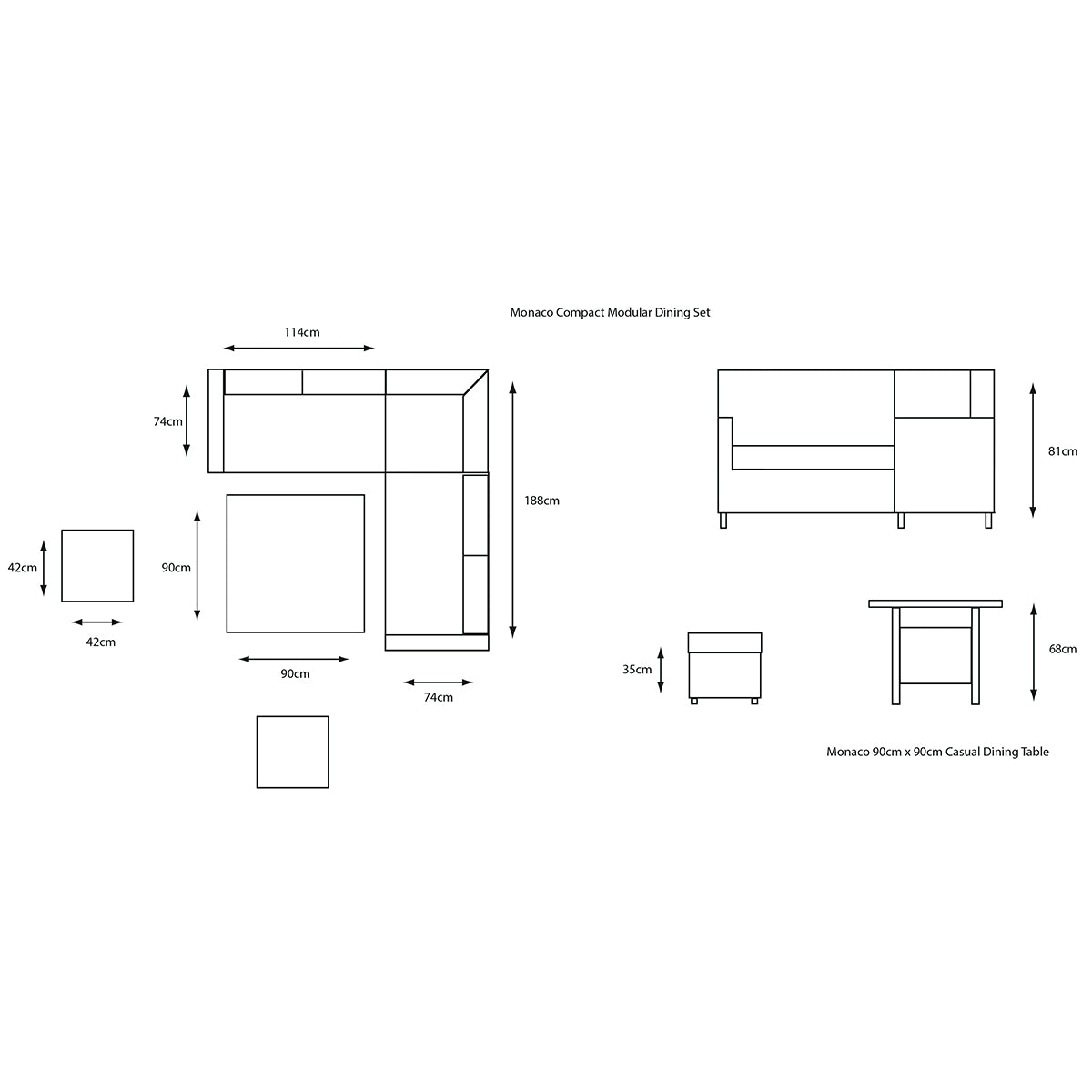 Monaco Stone Compact Modular Set