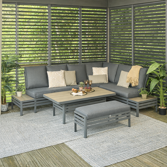 Monza Rectangular Modular Dining Set with Adjustable Table