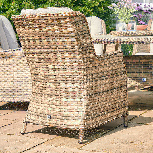 Florence 6 Seat Dining Set with Weave Lazy Susan and Deluxe 3.0m Parasol