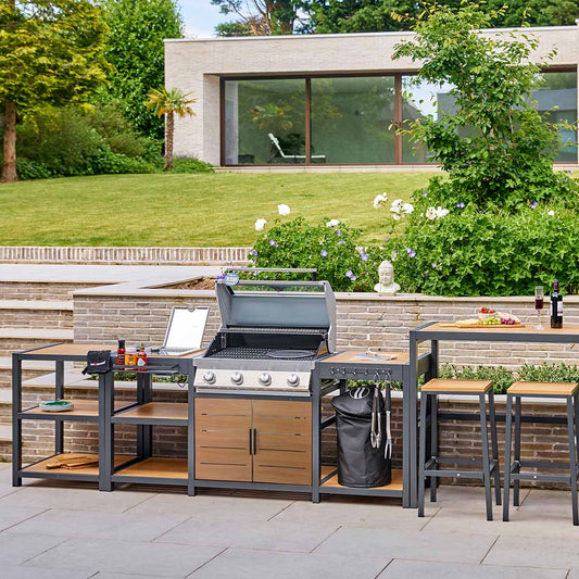Grillstream Sanctuary Oak 4 Burner Outdoor Kitchen