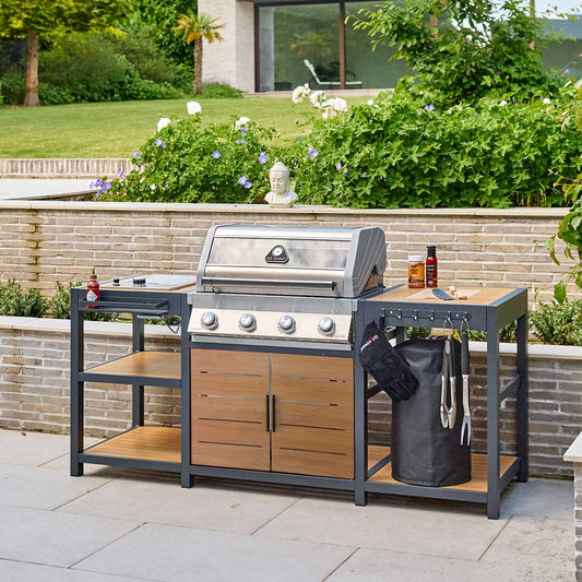Grillstream Sanctuary Oak 4 Burner Outdoor Kitchen