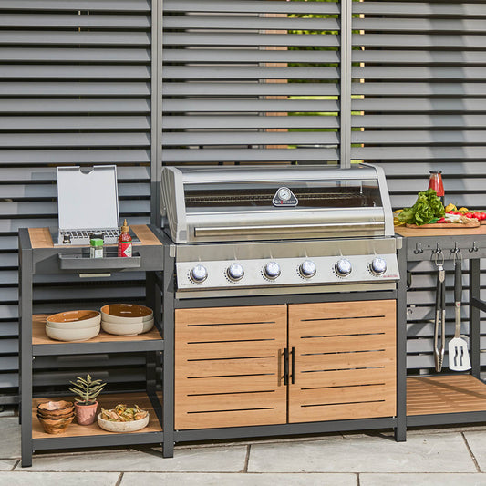 Grillstream Sanctuary Oak 6 Burner Outdoor Kitchen