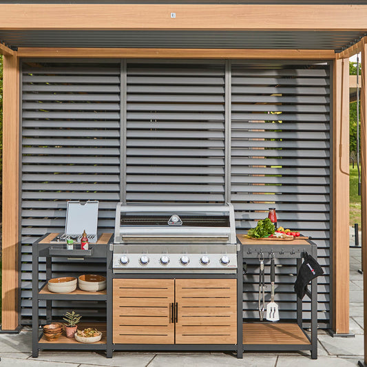 Grillstream Sanctuary Oak 6 Burner Outdoor Kitchen