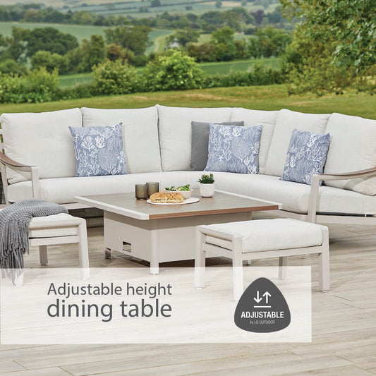 Lisbon Square Modular Dining Set with Adjustable Table