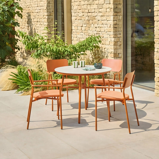 Laguna Terracotta 4 Seat Round Dining Set