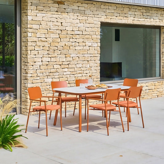Laguna Terracotta 6 Seat Rectangular Dining Set