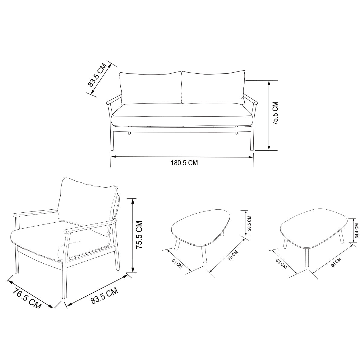 Laguna Flint Lounge Set