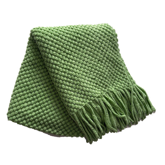 Knitted Throw - Verdant Green