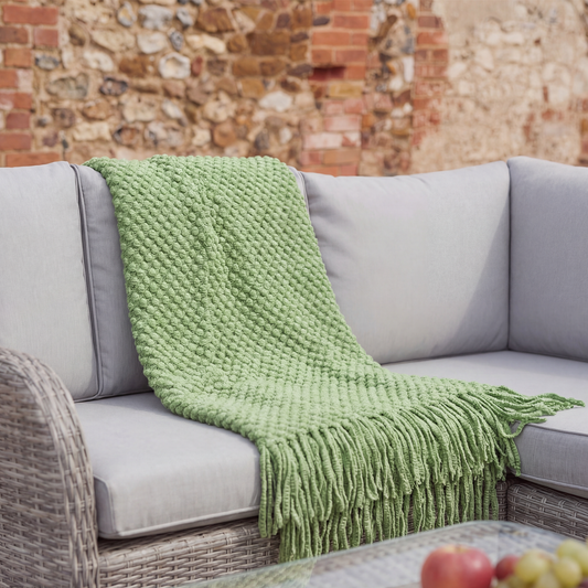 Knitted Throw - Verdant Green