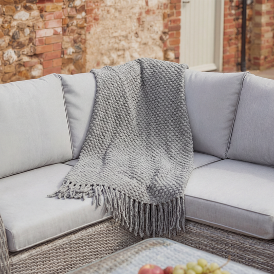 Knitted Throw - Mink Grey