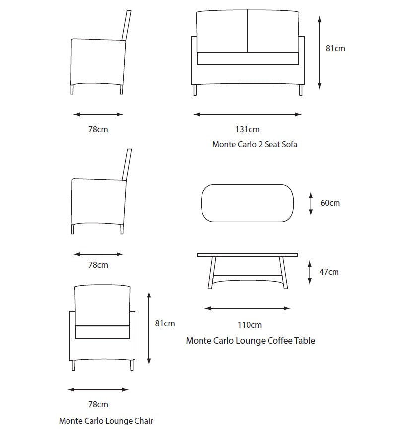 Monte Carlo Sand Lounge Set