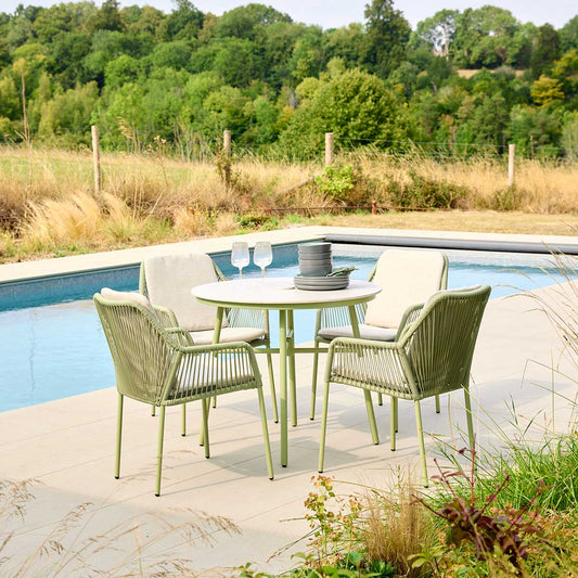 Malibu Pistachio 4 Seat Round Dining Set