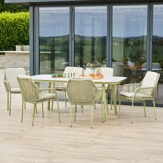 Malibu Pistachio 6 Seat Rectangular Dining Set