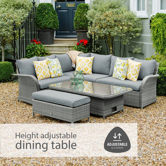 Monaco Stone Rectangular Dining Modular With Adjustable Table