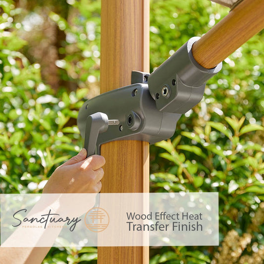 Sanctuary Oak 3.0m Deluxe Wood-Effect Cantilever Parasol