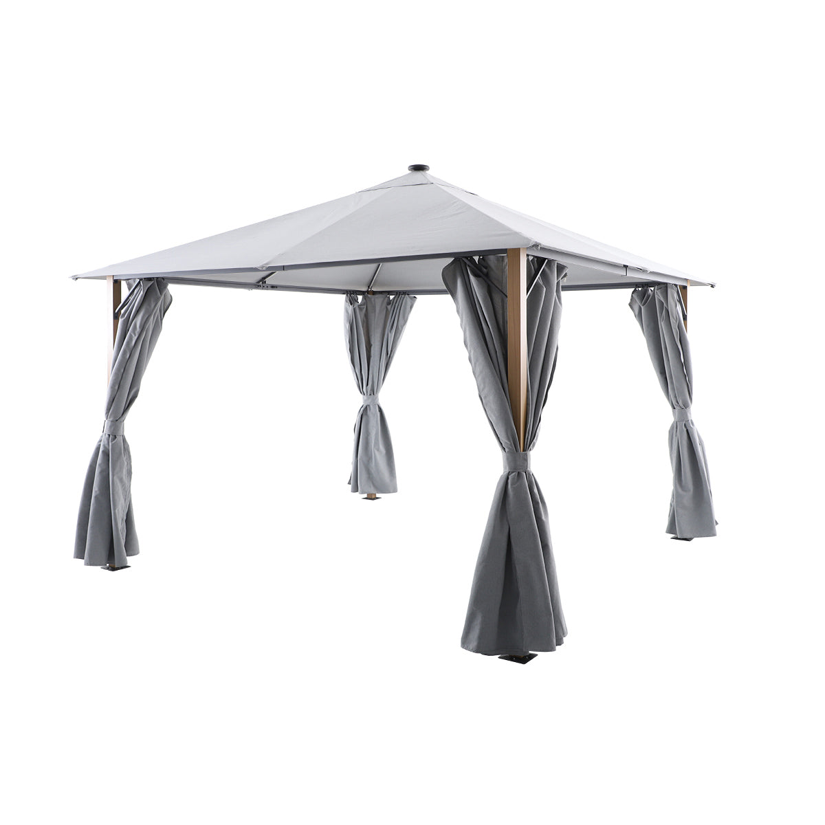 Sanctuary Oak 4 x 3m Fabric Gazebo with Solar Lights