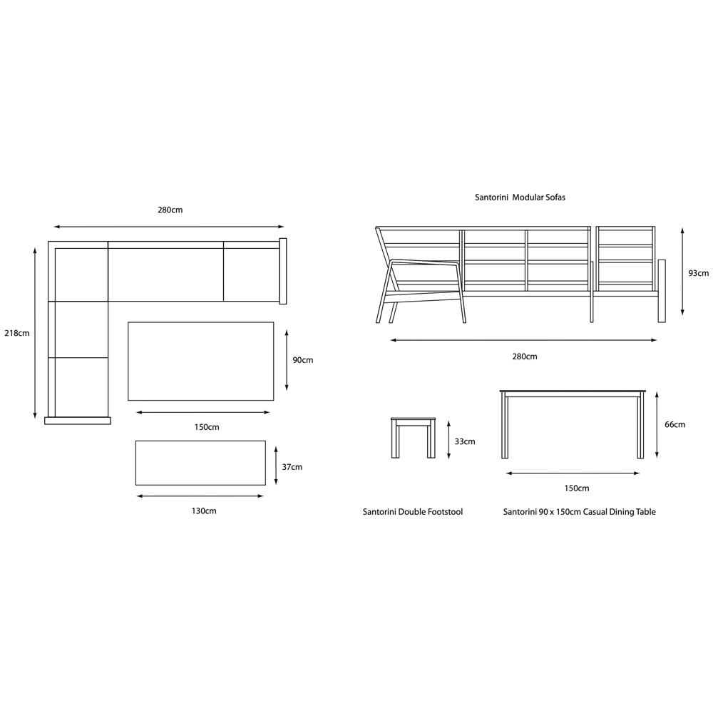 Santorini Dawn Modular Dining Set with Lounge Chair