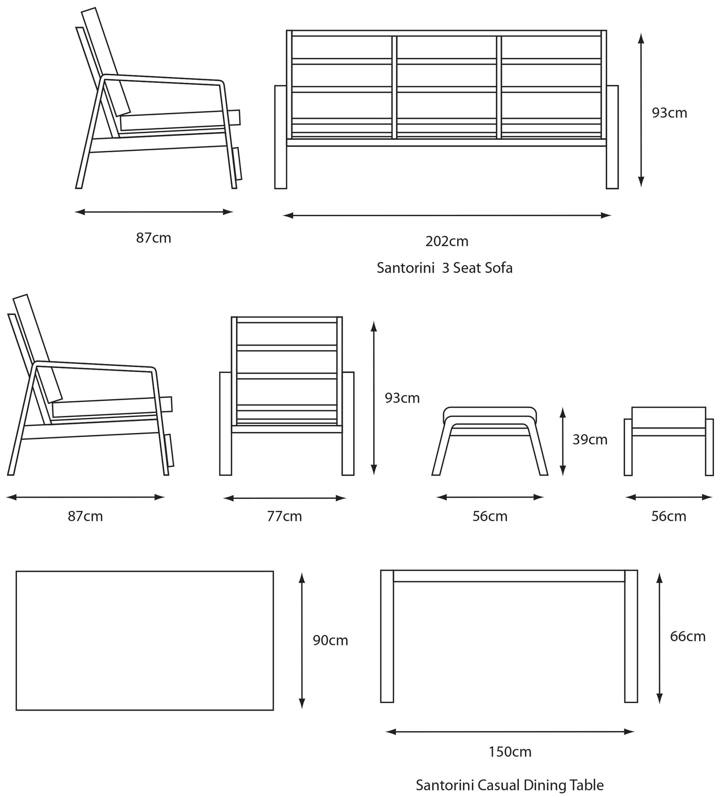 Santorini Dusk Lounge Dining Set