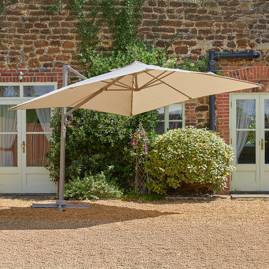 Deluxe 3.0m Square Cantilever Parasol - Taupe