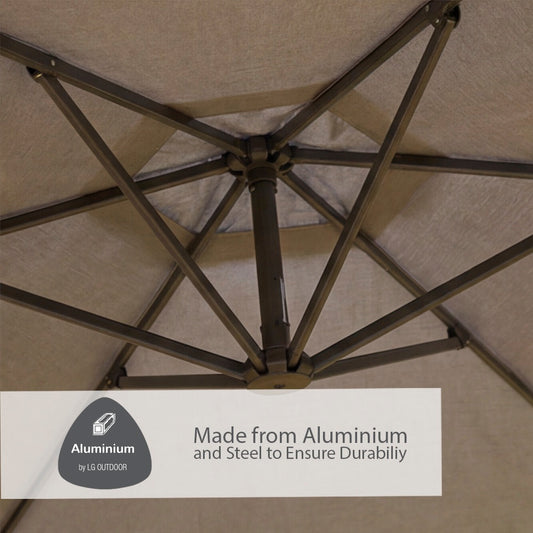 Deluxe 3.0m Square Cantilever Parasol - Anthracite