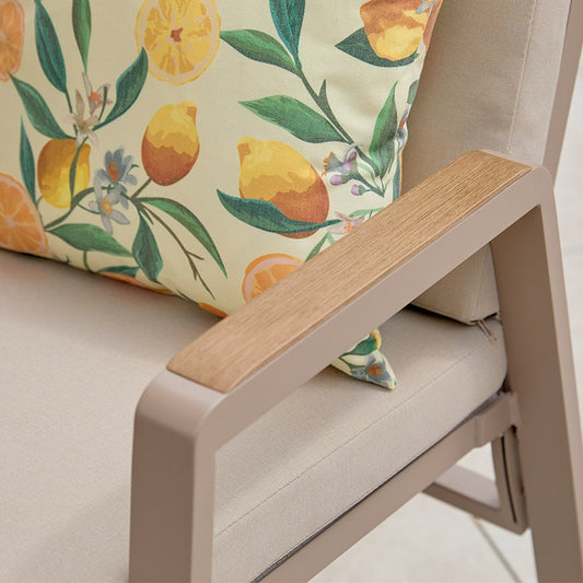 Sorrento 6 Seat Dining Set with Lazy Susan and Deluxe 3.0m Parasol