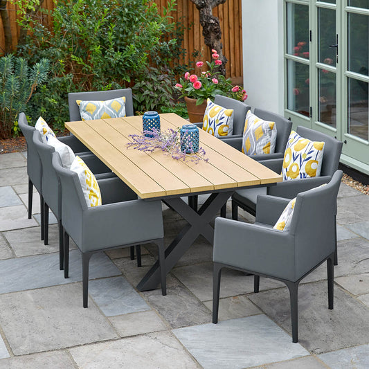 Stockholm 8 Seat Dining Set With Armchair