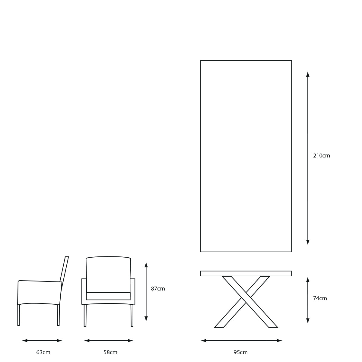 Stockholm 8 Seat Dining Set With Armchair