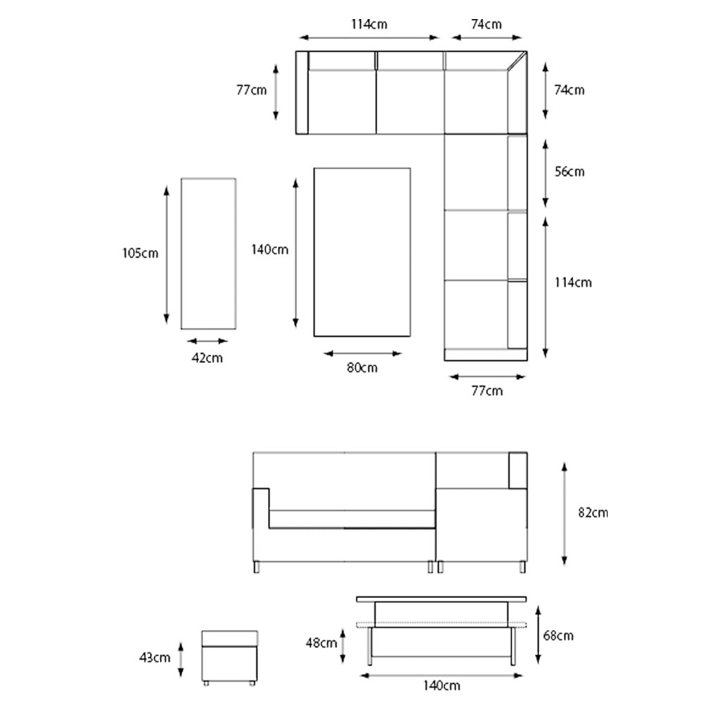Oslo Rectangular Dining Modular with Adjustable Table