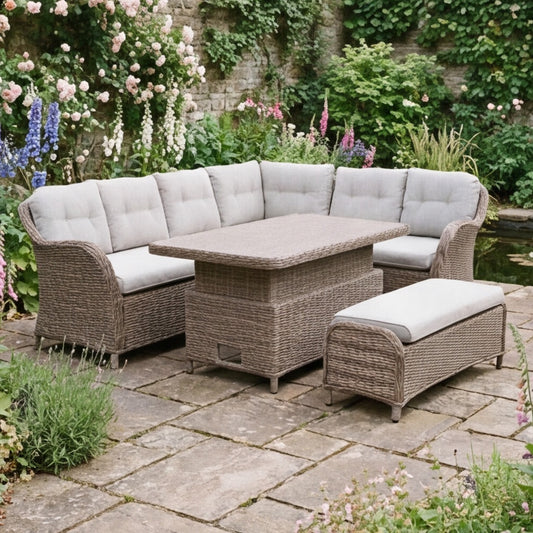 St Tropez Sand Rectangular Dining Modular with Adjustable Table