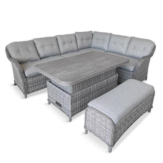 St Tropez Stone Rectangular Dining Modular with Adjustable Table