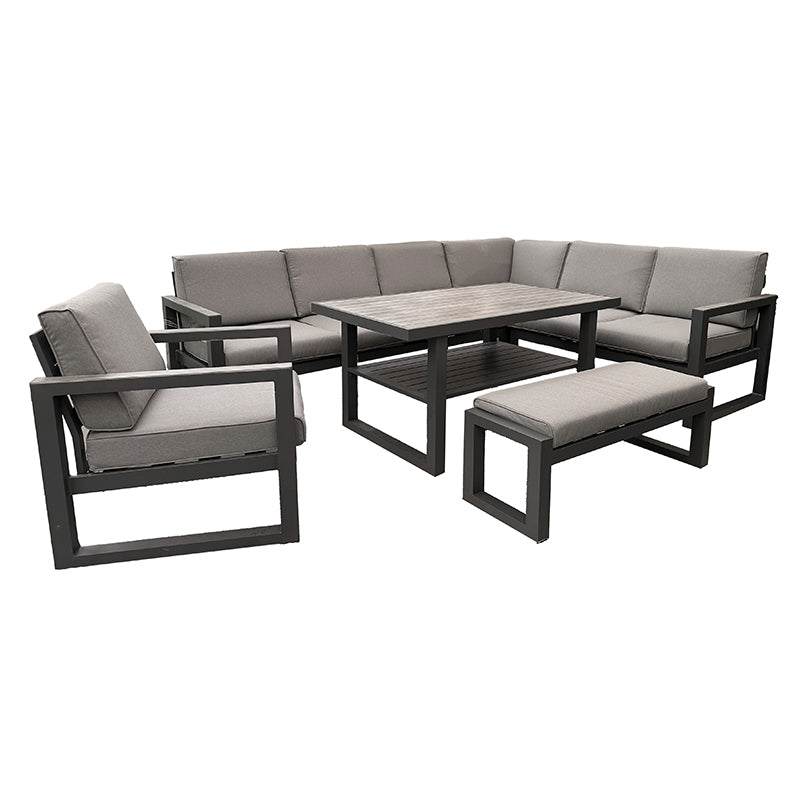 Turin Rectangular Modular Dining Set with Lounge Chair