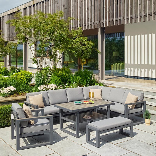 Turin Rectangular Modular Dining Set with Lounge Chair