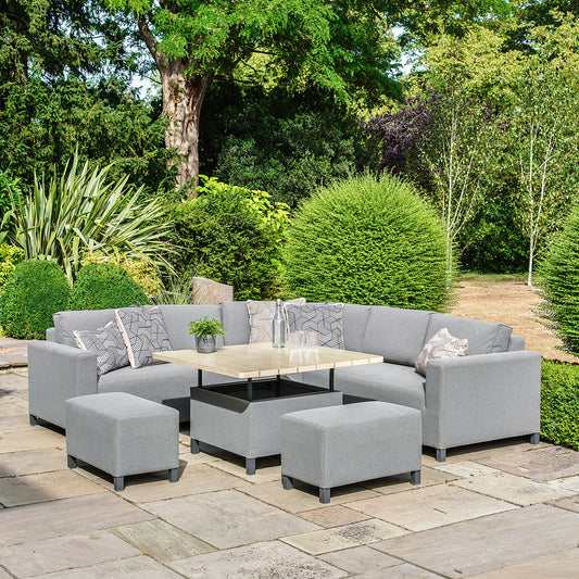 Venice Upholstered Modular Dining Set With Adjustable Table