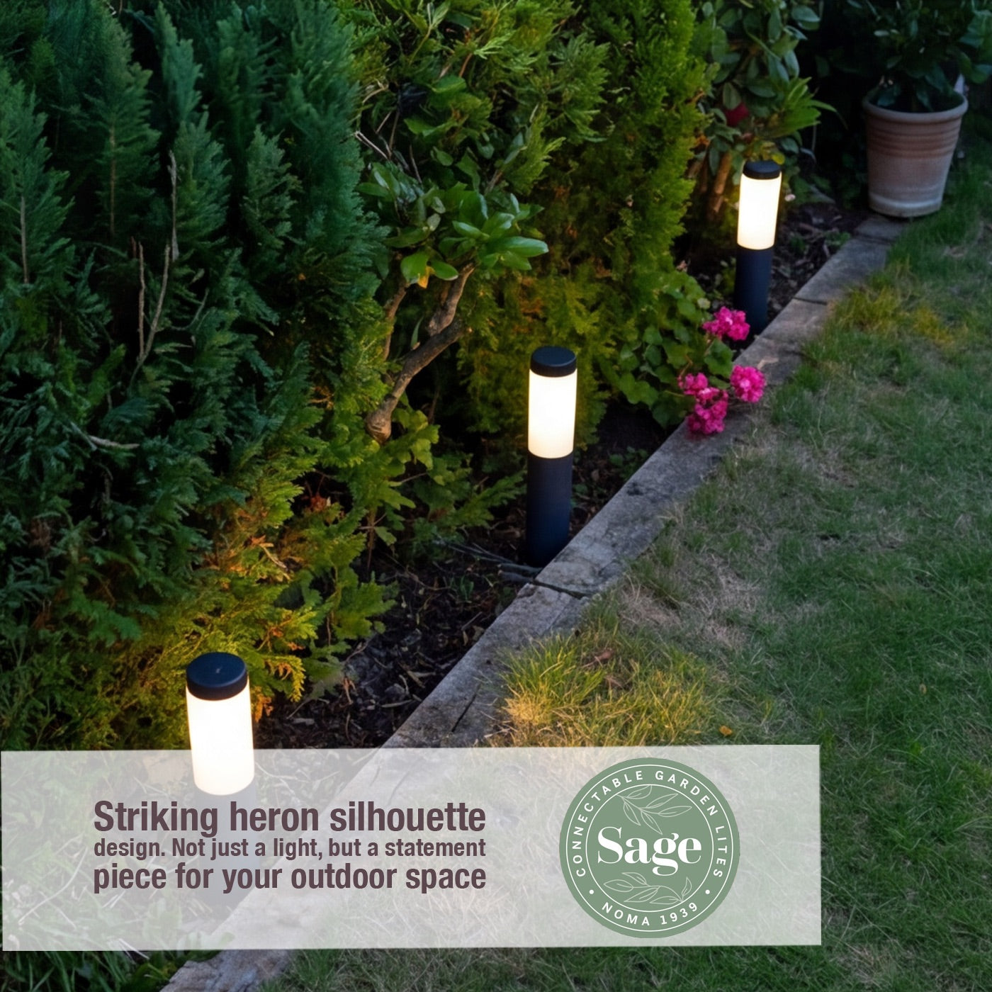 Heron Connectable Border Lights Starter Set of 3 - Slate