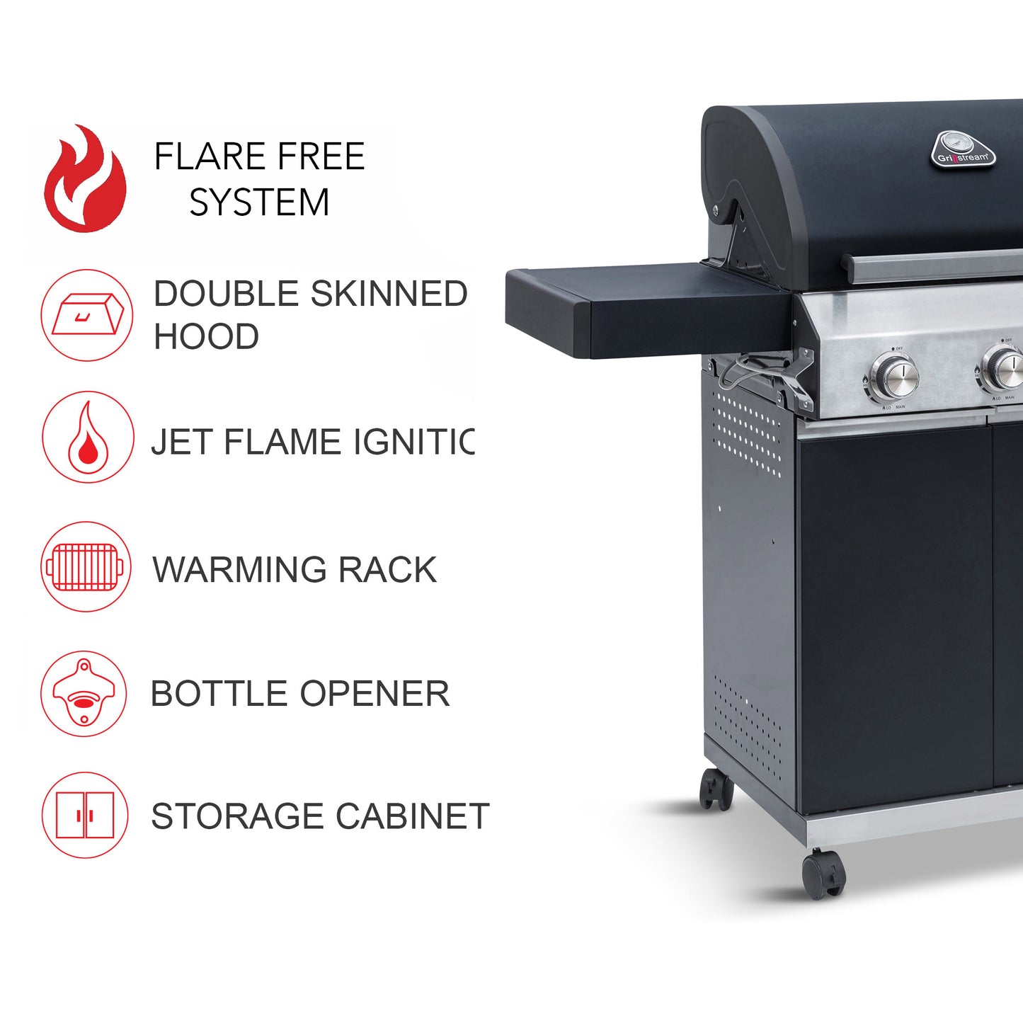 Classic 3 Burner Barbecue (Matt Black)