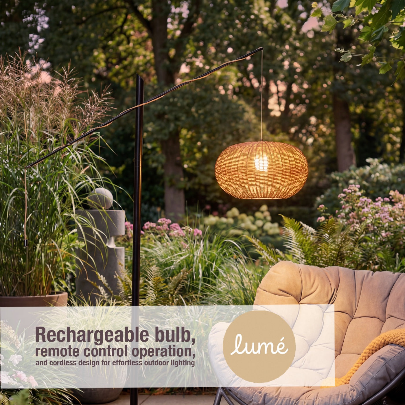 Matera Sesame Rattan Floor Lamp