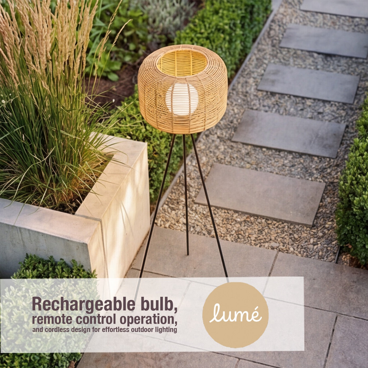Toscana Sesame Rattan 1.5m Floor Lamp