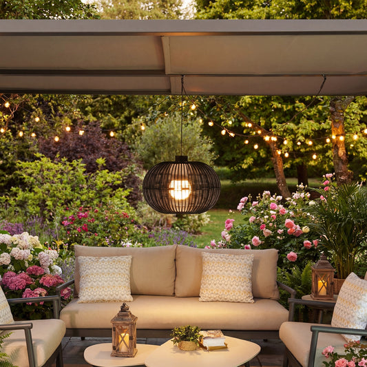 Ravello Noir Rattan Pendant Light