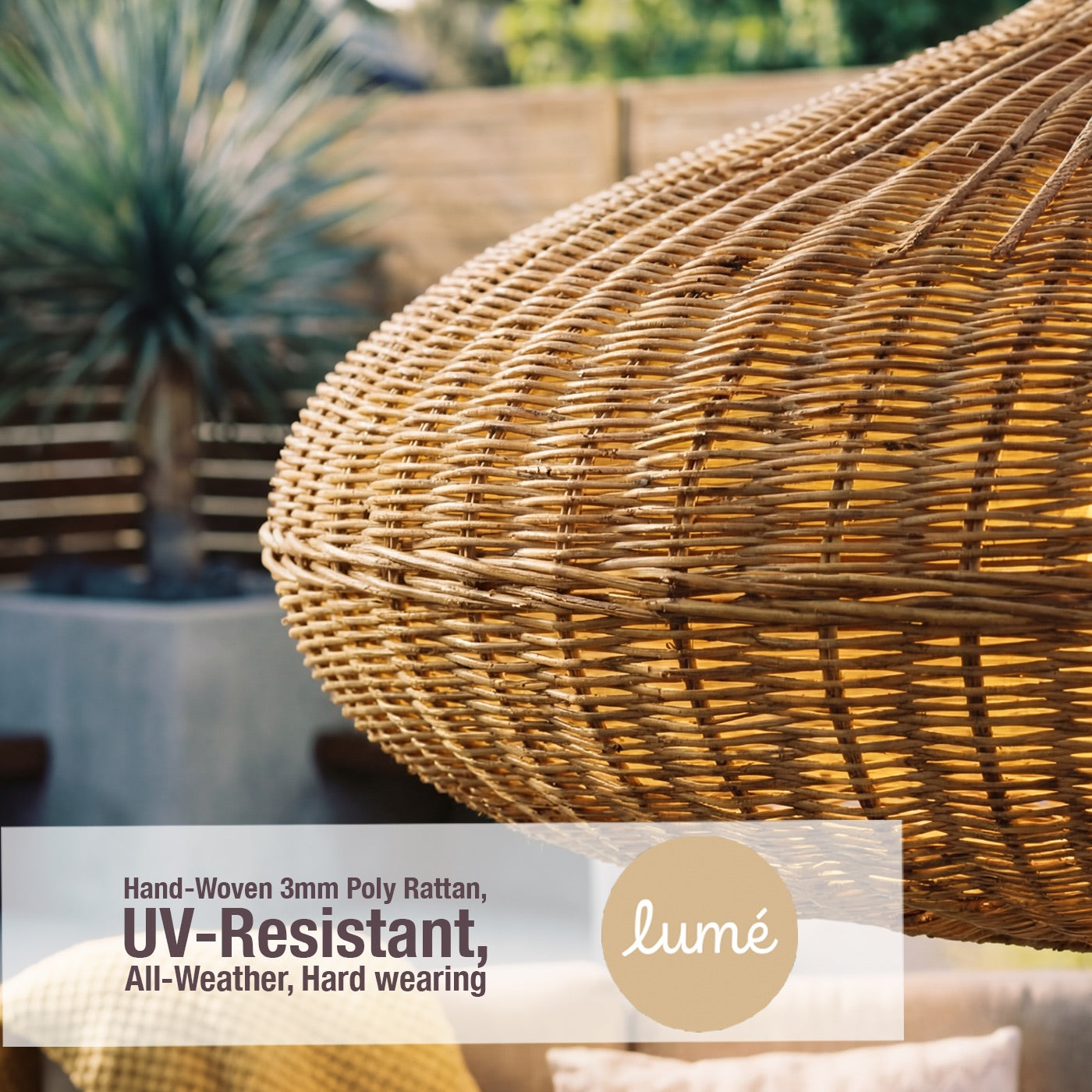 Rimini Sesame Rattan 48cm Pendant Light