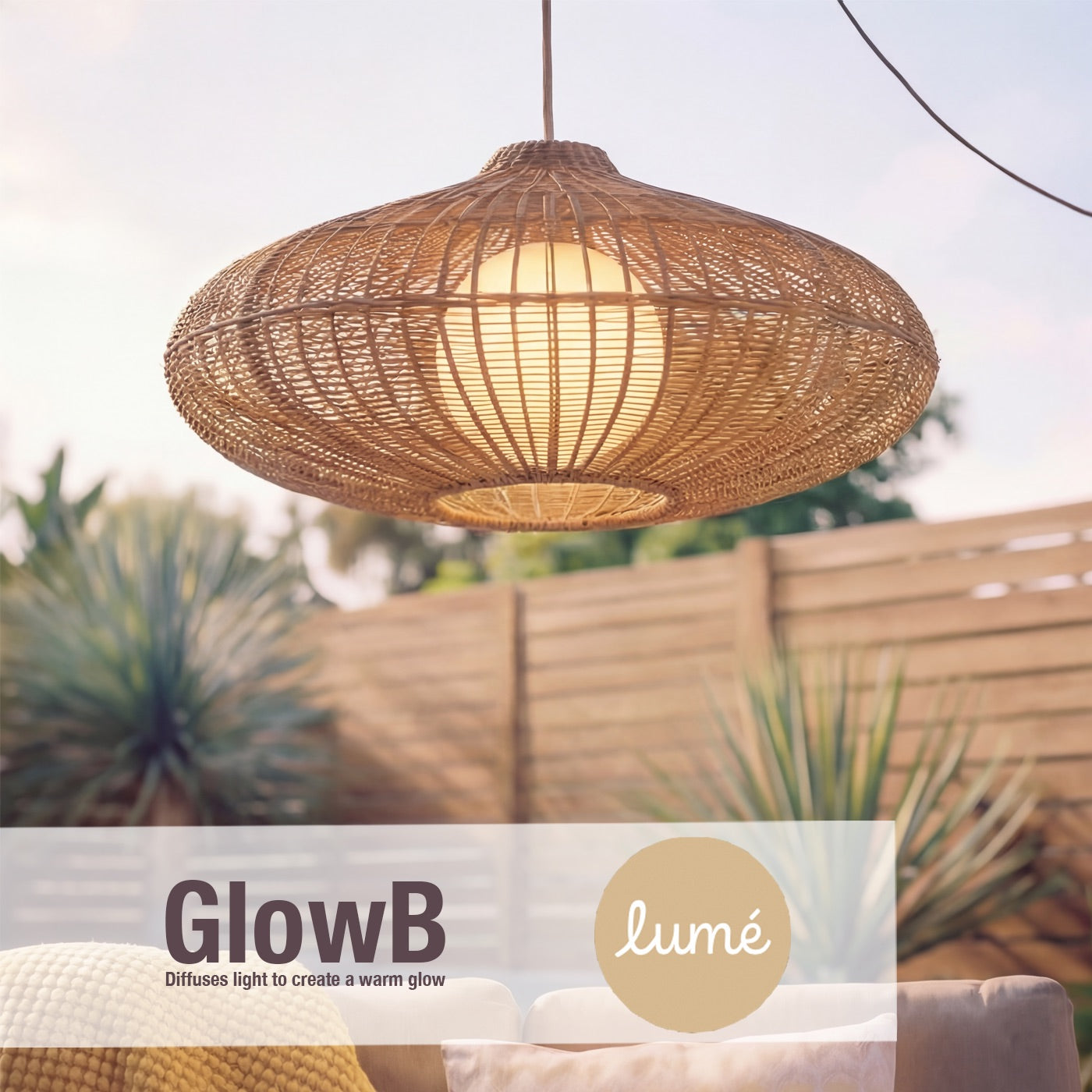 Rimini Sesame Rattan 48cm Pendant Light