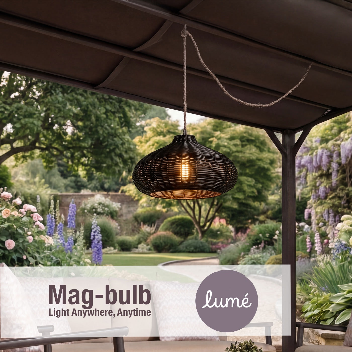 Rimini Noir Rattan Pendant Light