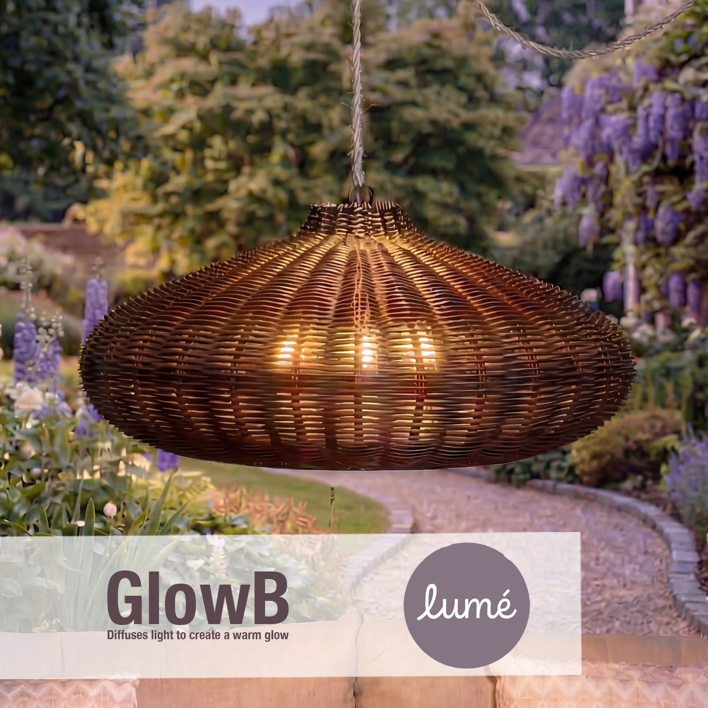 Rimini Noir Rattan Pendant Light