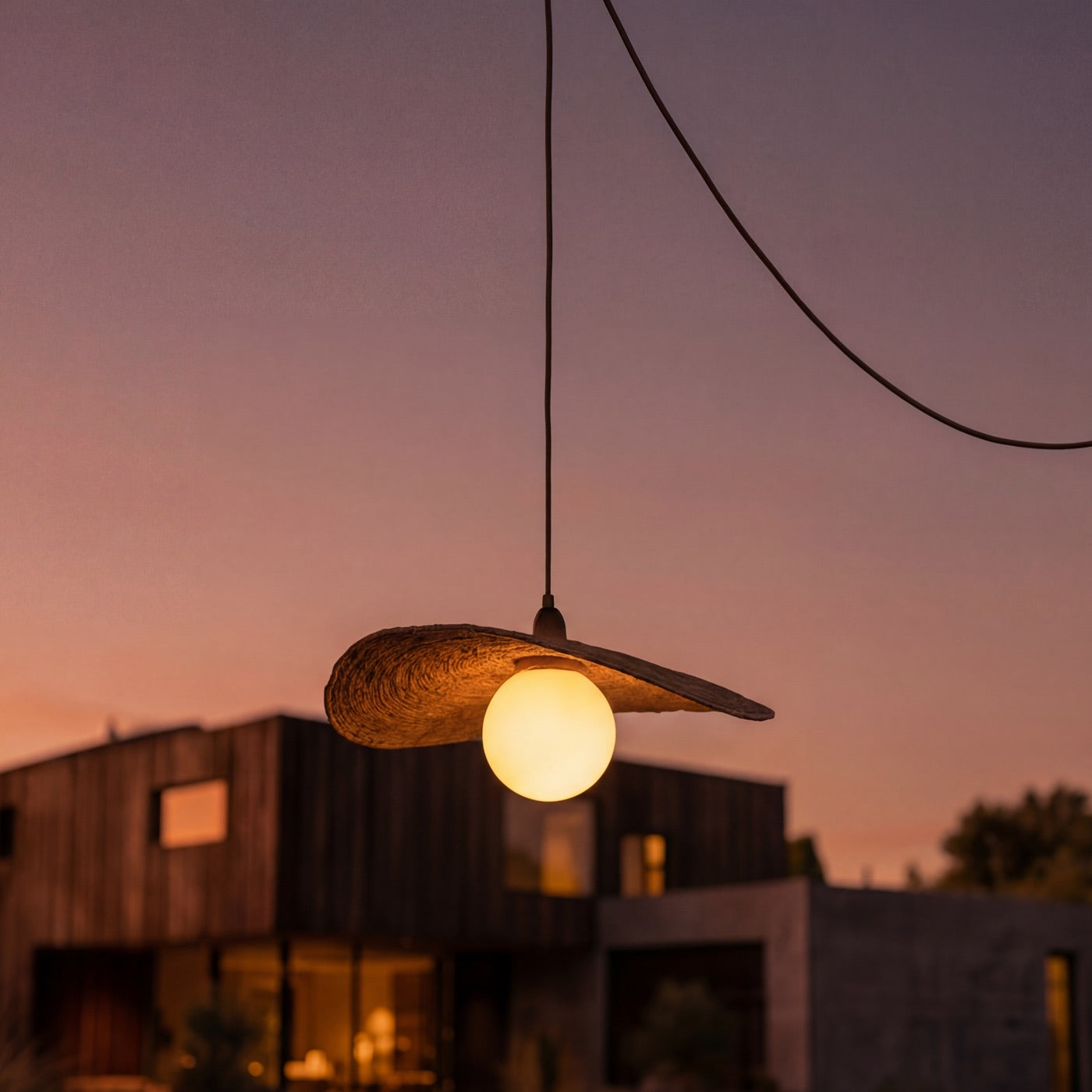 Liguria Sesame Rattan Pendant Light