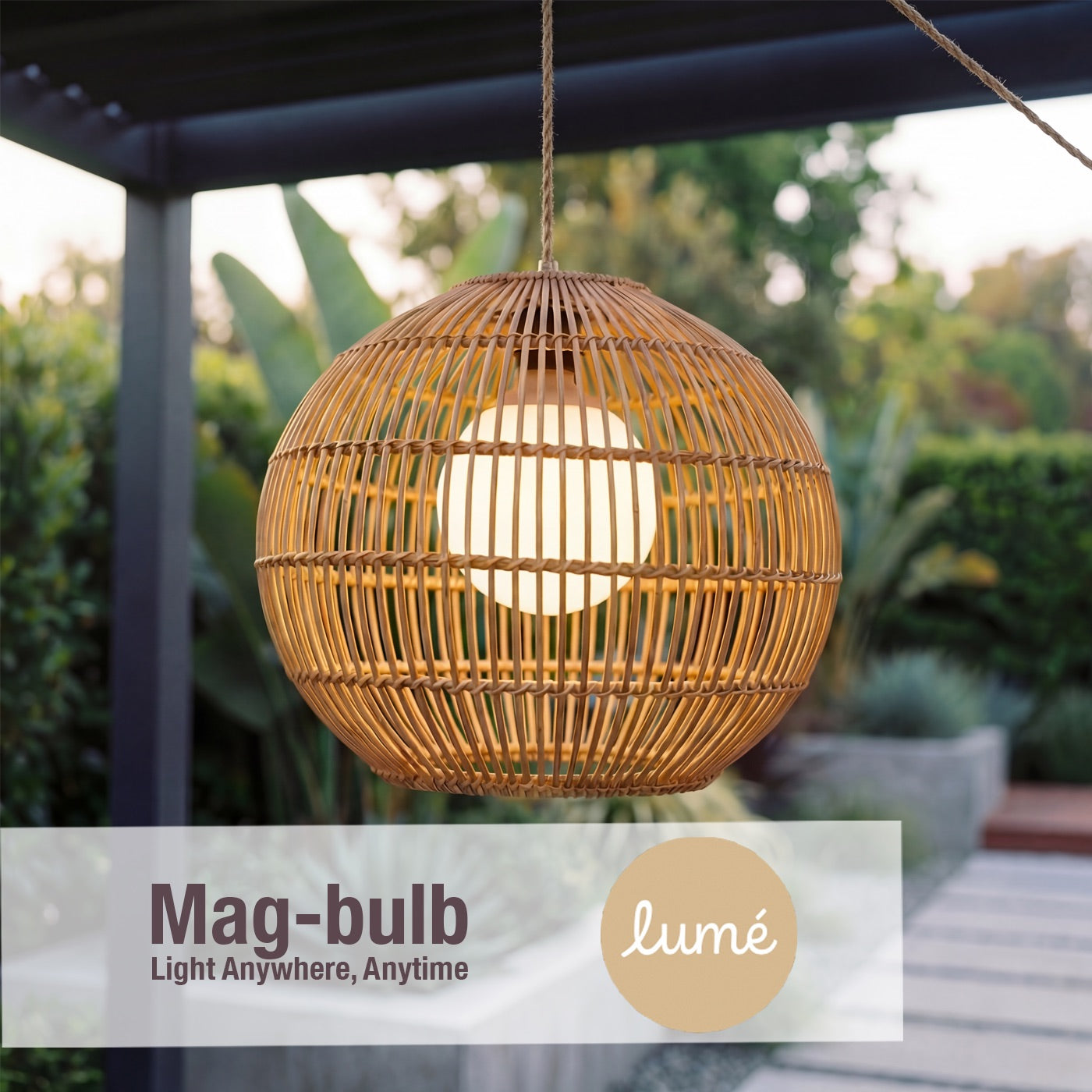 Novara Sesame Rattan Pendant Light