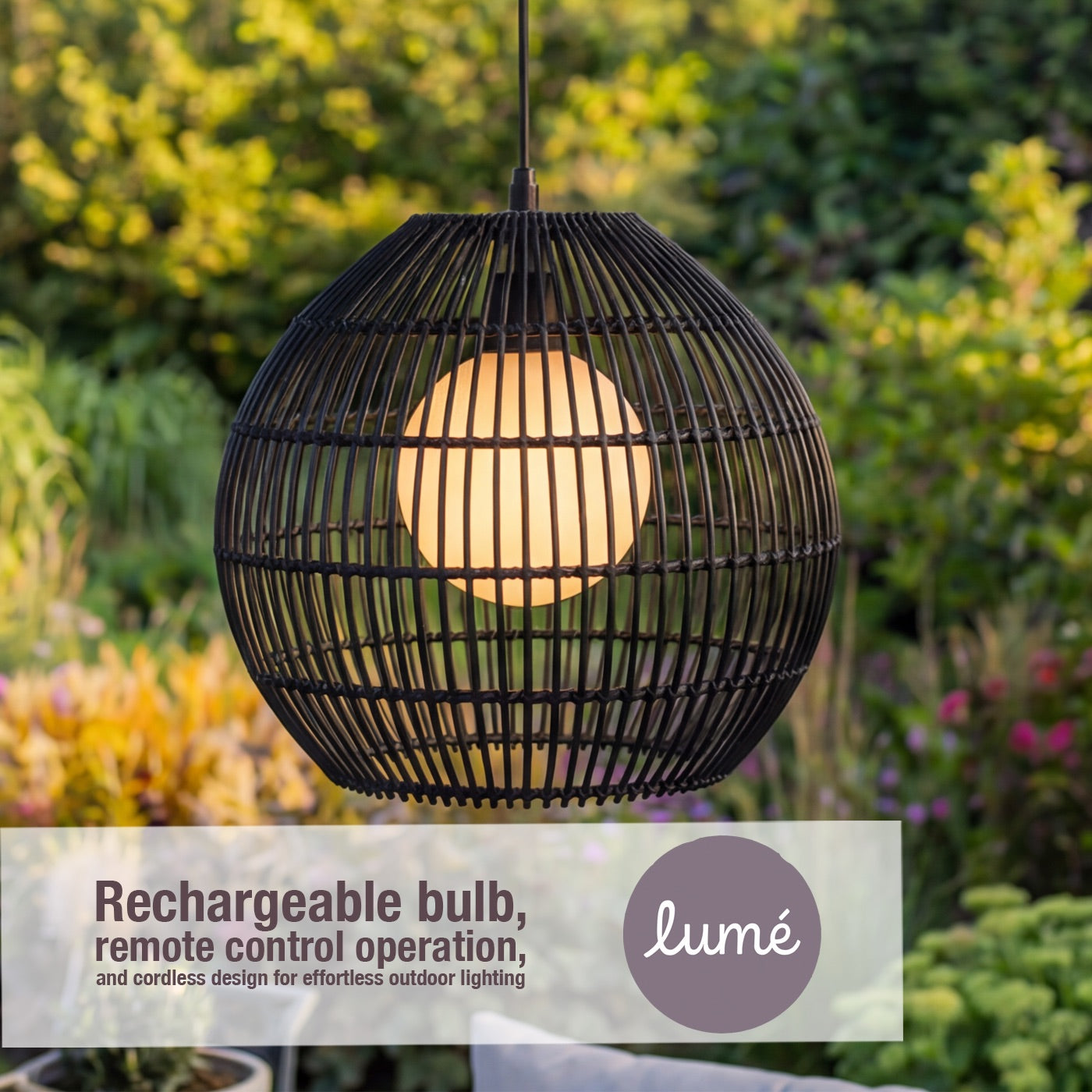 Novara Noir Rattan Pendant Light