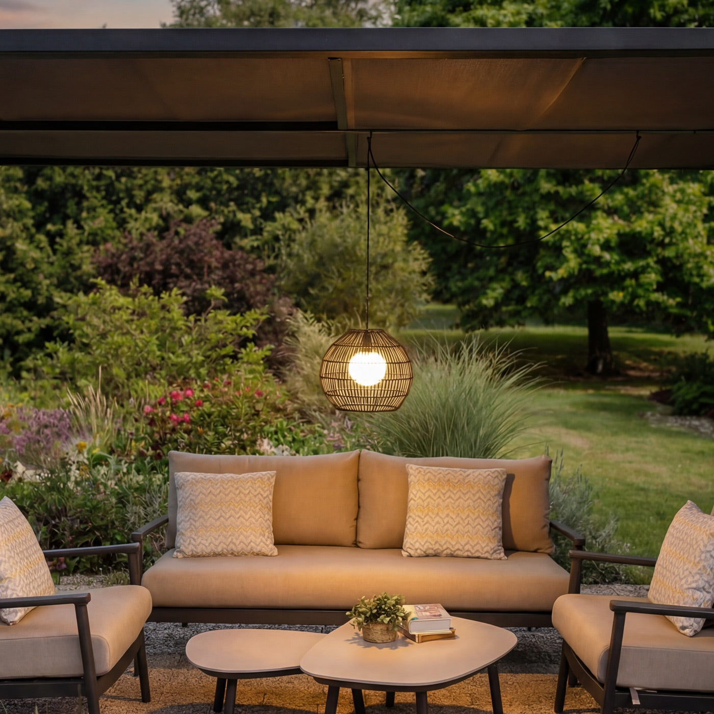 Novara Noir Rattan Pendant Light