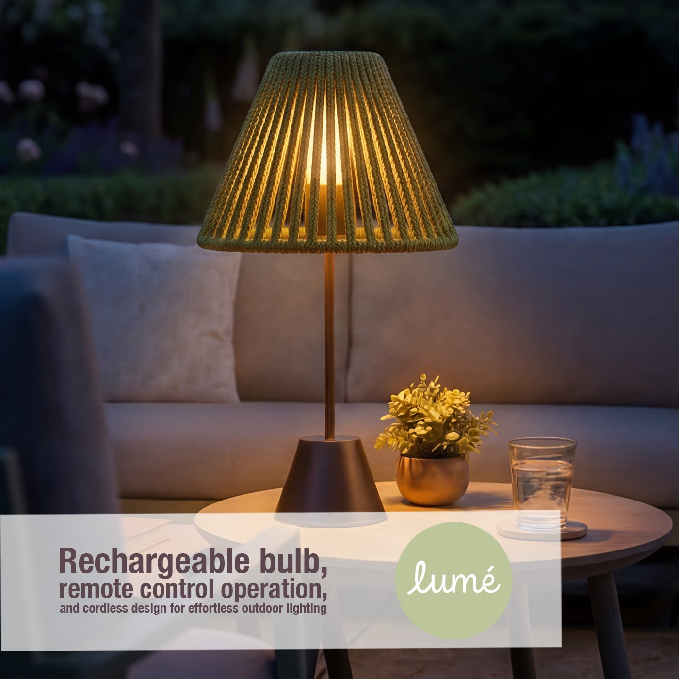 Elba Sage Rope Table Lamp